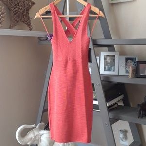 Guess Los Angeles orange cocktail dress